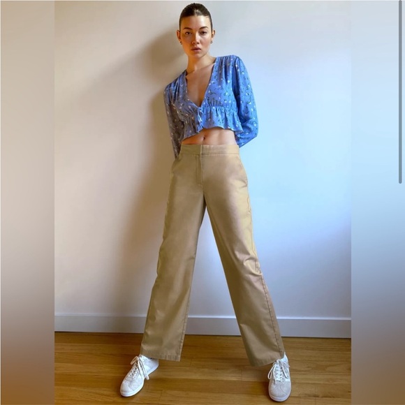 Aritzia Sunday Best Charlie Full Length Wide Leg Trouser Pant Khaki Tan size 00 - Picture 3 of 16